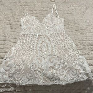 Superdown White Embroidered Dress